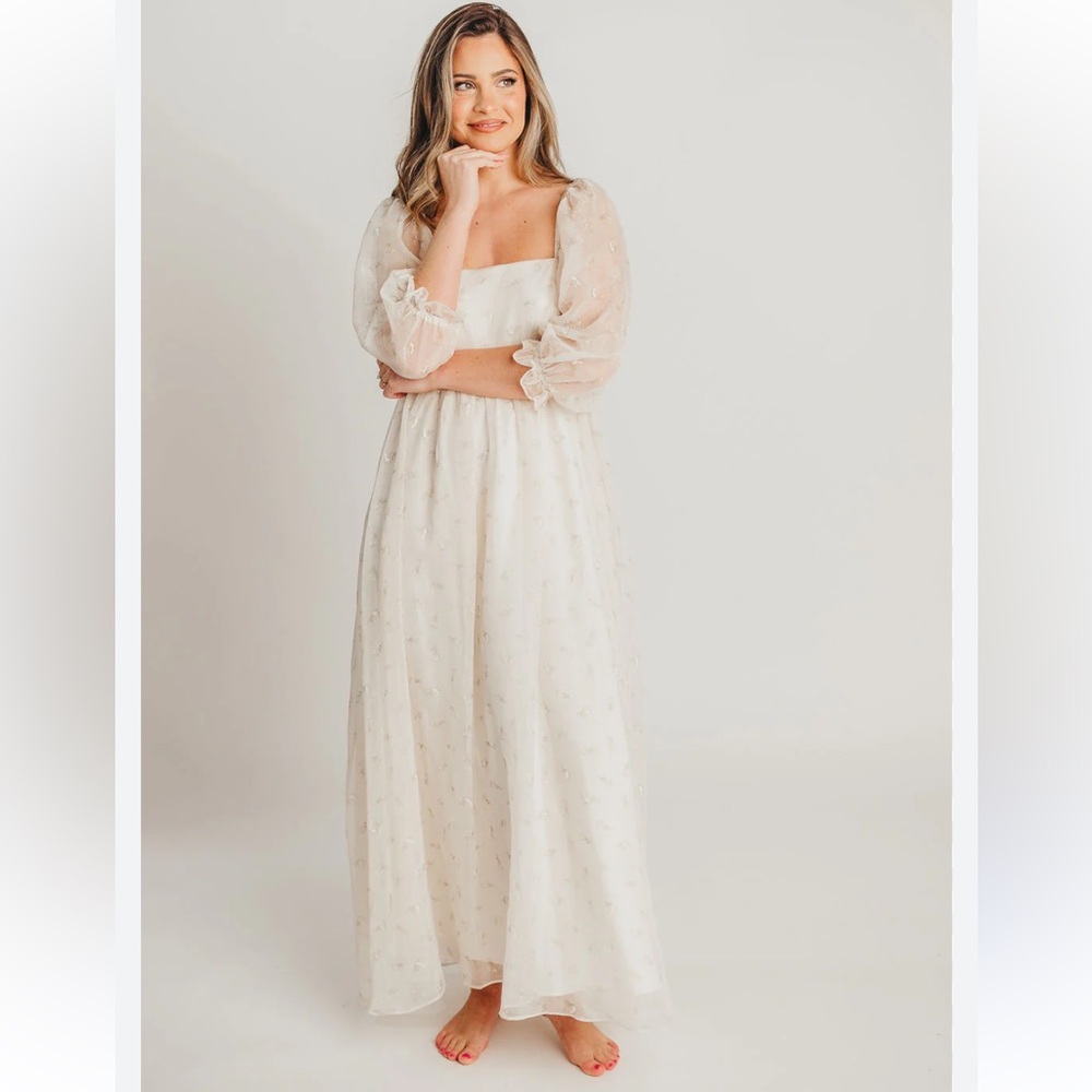 Worth Collective Mona Maxi Dress with Smocking in Butter Floral Size Medium - Picture 3 of 16